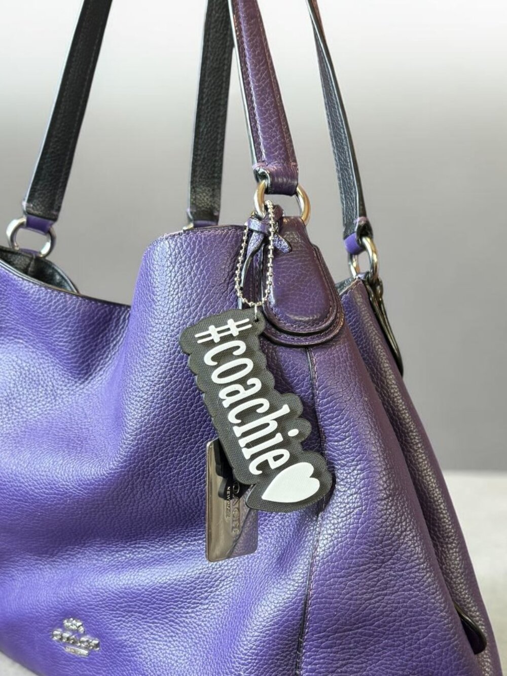 #coachie Keychain Charm in Black and White